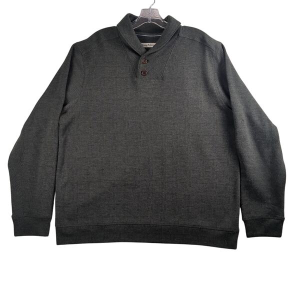 Tommy Bahama Sweater Men's Large Shawl Collar Sweater Charcoal Gray Lightweight - Picture 1 of 12